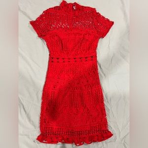 Hello Molly, gorgeous red lace dress perfect for parties!